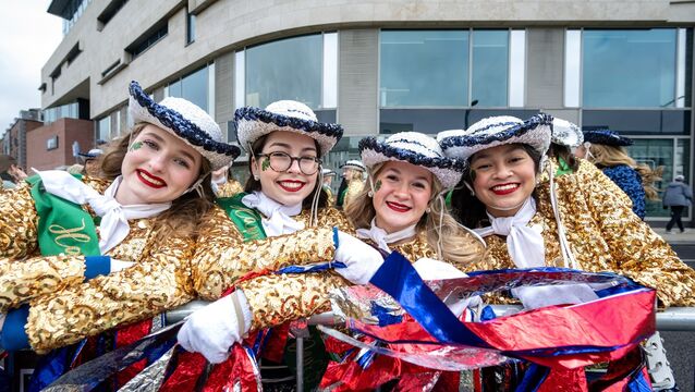 <p>Anessa Moore, Jade Douglas, Olivia Wrobel and Lily Ngo of the Texas McKinney High School Royal Pride Band at the parade in Cork city. Picture: Chani Anderson.</p> <p>Anessa Moore, Jade Douglas, Olivia Wrobel and Lily Ngo of the Texas McKinney High School Royal Pride Band at the parade in Cork city. Picture: Chani Anderson.</p>