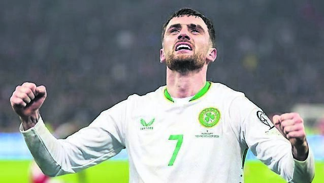 <p class="contextmenu internal_Caption">OUR HERO: Troy Parrott celebrates after his hat-trick against Hungary</p> <p class="contextmenu internal_Caption">OUR HERO: Troy Parrott celebrates after his hat-trick against Hungary</p>