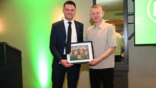 <p>Kieran McKeown, pictured with fellow referee Rob Hennessy </p> <p>Kieran McKeown, pictured with fellow referee Rob Hennessy </p>