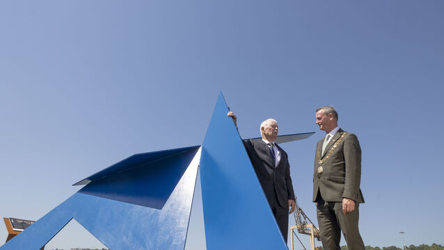 <p>Lord Mayor Fergal Dennehy unveiling the restored sculpture, ‘Off Shore’, in Blackrock alongside his father, former lord mayor John Dennehy, who played a central role in securing the original sculpture. <span class="contextmenu emphasis CaptionCredit">Picture: Clare Keogh</span>
</p> <p>Lord Mayor Fergal Dennehy unveiling the restored sculpture, ‘Off Shore’, in Blackrock alongside his father, former lord mayor John Dennehy, who played a central role in securing the original sculpture. <span class="contextmenu emphasis CaptionCredit">Picture: Clare Keogh</span>
</p>