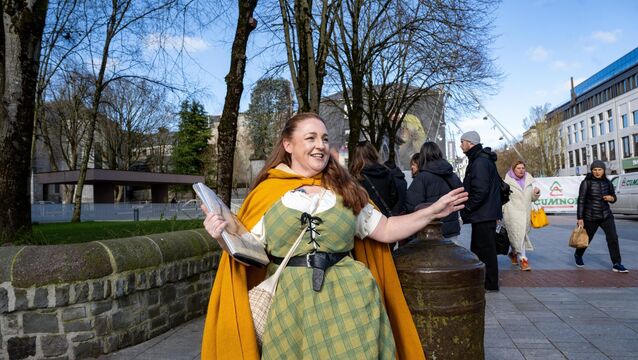 <p>Angela Newman of Hysterical Histories on one her tours in Cork city. Picture Chani Anderson</p> <p>Angela Newman of Hysterical Histories on one her tours in Cork city. Picture Chani Anderson</p>