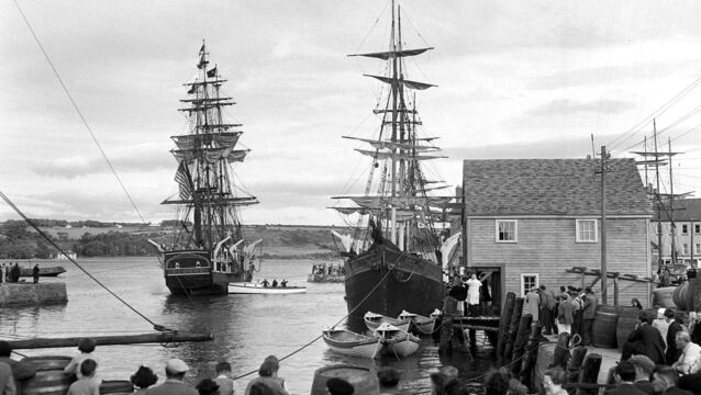 <p>The blockbuster movie Moby Dick, starring Gregory Peck and Noel Purcell, filming at Youghal , July 1954. </p> <p>The blockbuster movie Moby Dick, starring Gregory Peck and Noel Purcell, filming at Youghal , July 1954. </p>