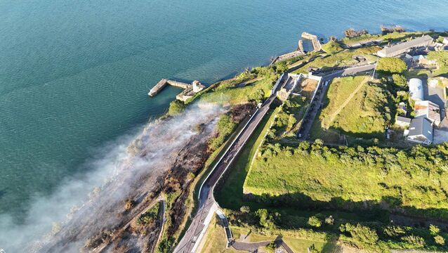 <p>The blaze that scorched around 2,500sq m of land near Camden Fort in Crosshaven on Monday evening. </p> <p>The blaze that scorched around 2,500sq m of land near Camden Fort in Crosshaven on Monday evening. </p>