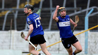 Inpho Jack O'Connor celebrates scoring his sides first goal with Daniel Hogan 1/12/2024