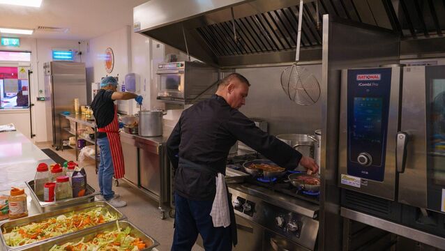 <p>Volunteers cooking food and prepping meals in the kitchen facilities at Cork Penny Dinners. </p> <p>Volunteers cooking food and prepping meals in the kitchen facilities at Cork Penny Dinners. </p>