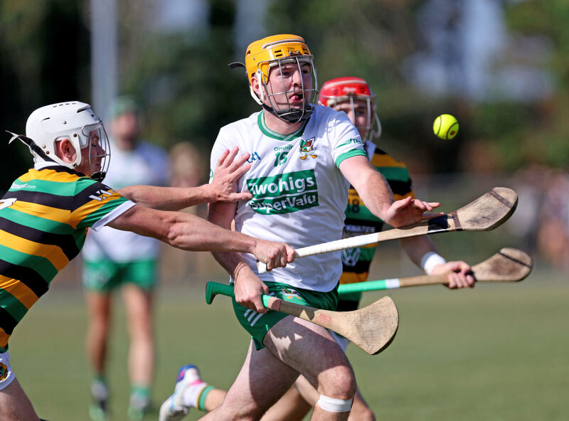 Adam Lynch, Glen Rovers, tackles Liam O'Keeffe, Kanturk. Picture: Jim Coughlan. Adam Lynch, Glen Rovers, tackles Liam O'Keeffe, Kanturk. Picture: Jim Coughlan.