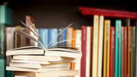 iStock-507071472.jpg Stack of books on a shelf, multicolored book spines.