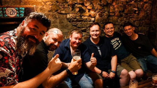 <p>MAKING CONNECTIONS: Danny McDonnell (left) with fellow members of Cork Round Table</p> <p>MAKING CONNECTIONS: Danny McDonnell (left) with fellow members of Cork Round Table</p>