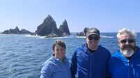 ECHO FEATURES Olga O'Sullivan, Paul De Waard, Frank Hallissey.jpg Cork’s Olga becomes first person to complete 10 hour, 28km swim route