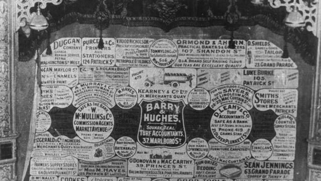 <p>The old curtain at the Everyman Palace Theatre, containing a host of adverts for Cork companies. The Palace Cinema here ran from 1930 to 1988</p> <p>The old curtain at the Everyman Palace Theatre, containing a host of adverts for Cork companies. The Palace Cinema here ran from 1930 to 1988</p>