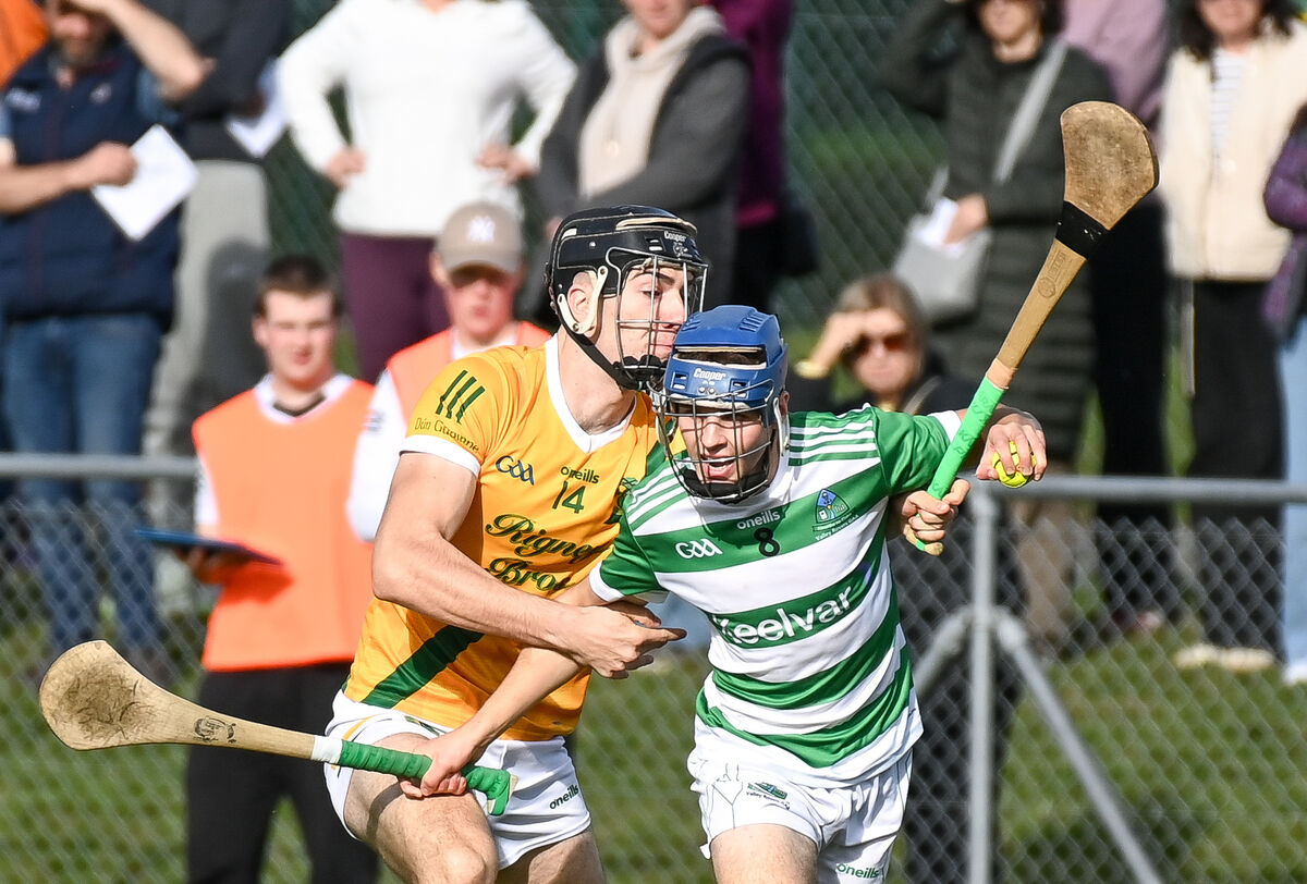 Valley Rovers' Shane Ryan keeps possession under pressure from Dungourney's Cillian O'Callaghan. Picture: David Keane. Valley Rovers' Shane Ryan keeps possession under pressure from Dungourney's Cillian O'Callaghan. Picture: David Keane.