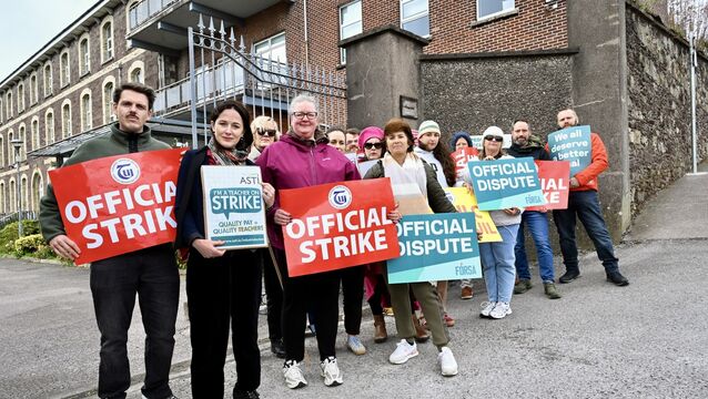 <p>ASTI, TUI and Forsa union members on the picket at Cork Educate Together Secondary School during the strike by public sector workers on Wednesday. Picture: Larry Cummins.</p> <p>ASTI, TUI and Forsa union members on the picket at Cork Educate Together Secondary School during the strike by public sector workers on Wednesday. Picture: Larry Cummins.</p>