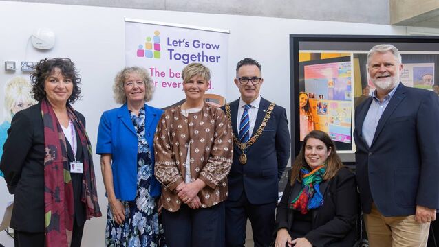 <p>Katherine Harford of Let's Grow Together with board members Anne Horgan; Niamh O'Connor; Lord Mayor Cllr Damian Boylan; board member Julie Helen and chairperson of the board of directors Kevin Fitzgibbon. Picture: Dylan Murphy.</p> <p>Katherine Harford of Let's Grow Together with board members Anne Horgan; Niamh O'Connor; Lord Mayor Cllr Damian Boylan; board member Julie Helen and chairperson of the board of directors Kevin Fitzgibbon. Picture: Dylan Murphy.</p>