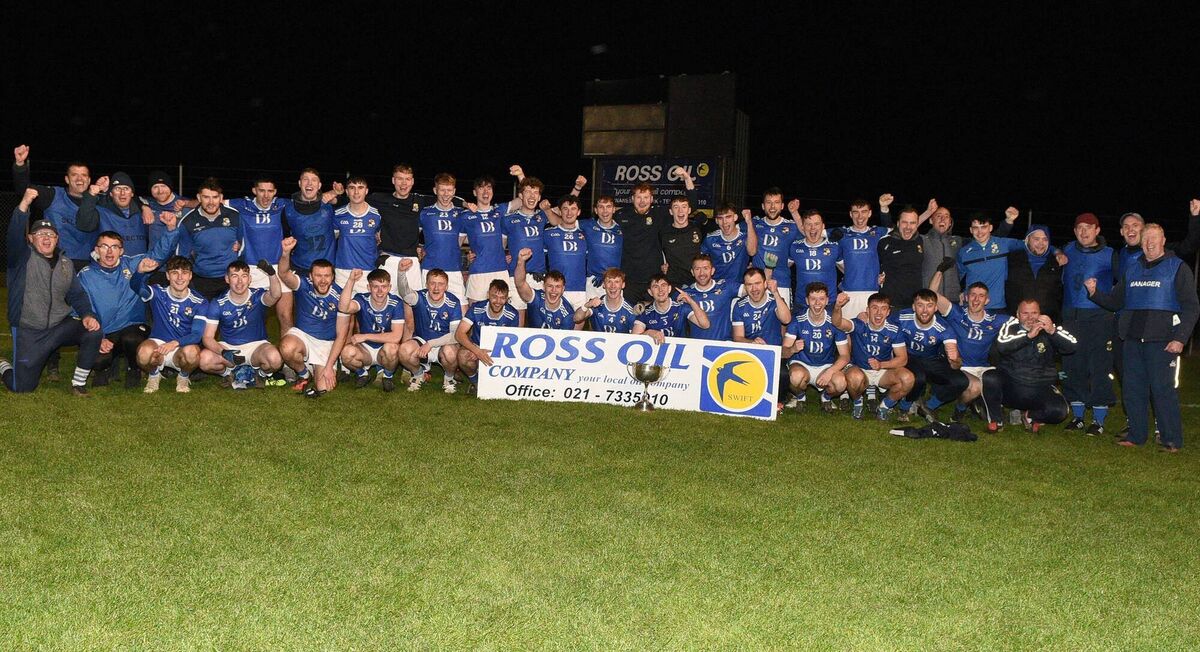 Aghinagh thrilled to capture the Ross Oil Muskerry Junior A Football Championship title following a thrilling victory over Kilmichael at Cloughduv. Picture: John Tarrant Aghinagh thrilled to capture the Ross Oil Muskerry Junior A Football Championship title following a thrilling victory over Kilmichael at Cloughduv. Picture: John Tarrant
