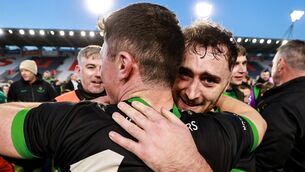 <p>Ronan Dalton of Nemo Rangers, right, celebrates with teammate Mark Cronin after the Cork County Senior Club Football Championship final match between Nemo Rangers and St Finbarr's at SuperValu Páirc Uí Chaoimh in Cork. Picture: Thomas Flinkow/Sportsfile</p> <p>Ronan Dalton of Nemo Rangers, right, celebrates with teammate Mark Cronin after the Cork County Senior Club Football Championship final match between Nemo Rangers and St Finbarr's at SuperValu Páirc Uí Chaoimh in Cork. Picture: Thomas Flinkow/Sportsfile</p>