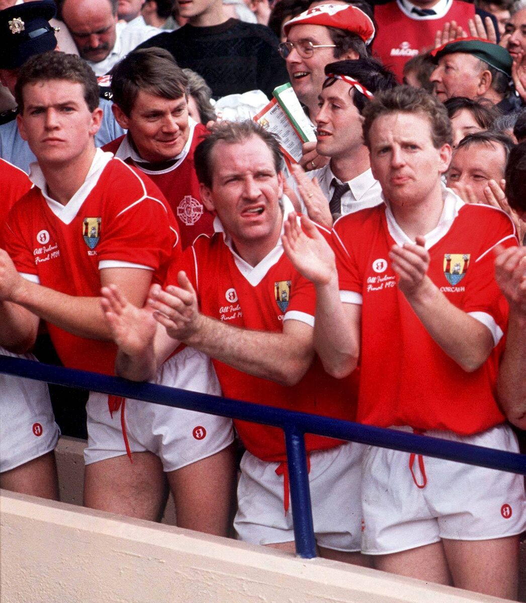 Cork players Paul McGrath, Dave Barry and John Cleary celebrate in 1990. Picture: Ray McManus/Sportsfile Cork players Paul McGrath, Dave Barry and John Cleary celebrate in 1990. Picture: Ray McManus/Sportsfile