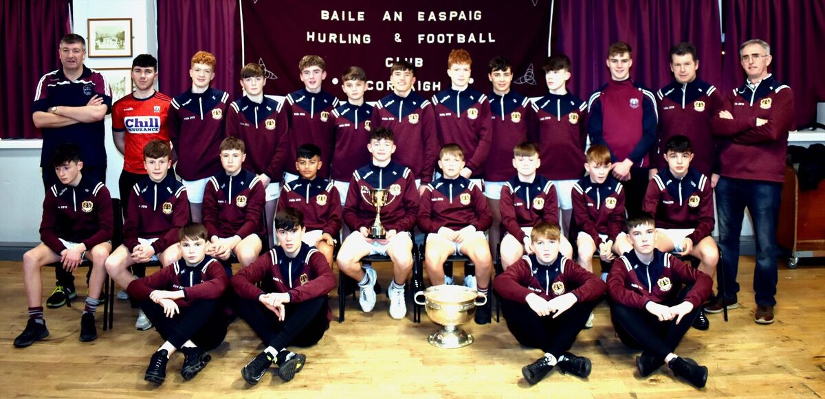 The current Bishopstown U15s with mentors, Pat Cuthbert, Paul McGrath and Michael Cronin. Picture: Mike English The current Bishopstown U15s with mentors, Pat Cuthbert, Paul McGrath and Michael Cronin. Picture: Mike English