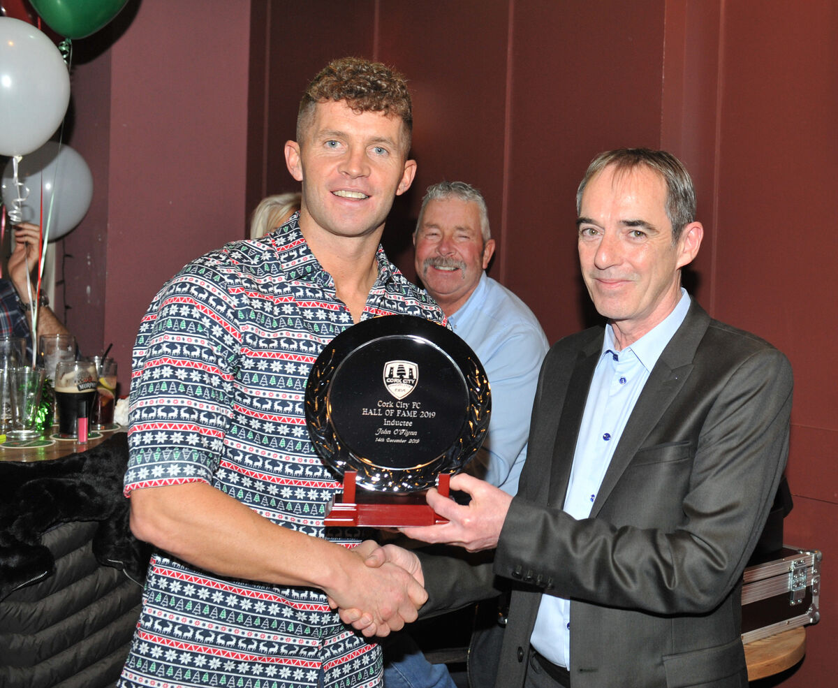 Hall of Fame recipient John O'Flynn is presented with his award by Brian Lennox last season. Picture: Larry Cummins. Hall of Fame recipient John O'Flynn is presented with his award by Brian Lennox last season. Picture: Larry Cummins.