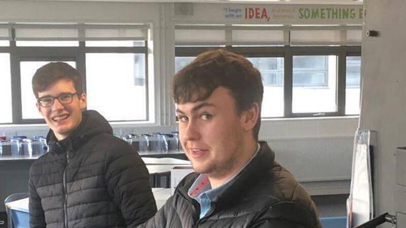 Two Cork students making face shields for frontline medics using school 3D printer Two Cork students making face shields for frontline medics using school 3D printer