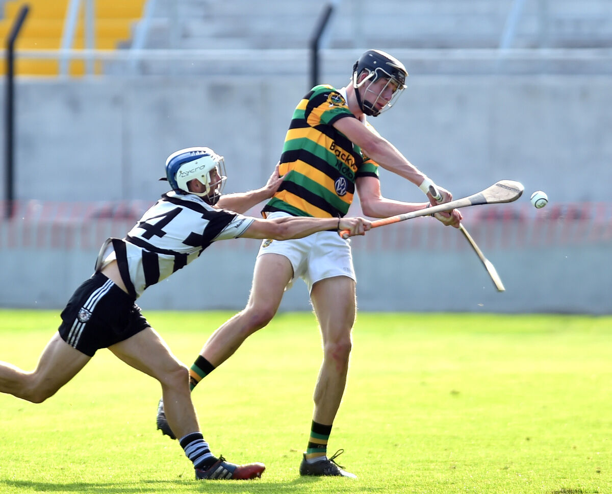Glen Rovers' Robert Downey clears from Midleton's Luke O'Farrell. Picture: Eddie O'Hare Glen Rovers' Robert Downey clears from Midleton's Luke O'Farrell. Picture: Eddie O'Hare