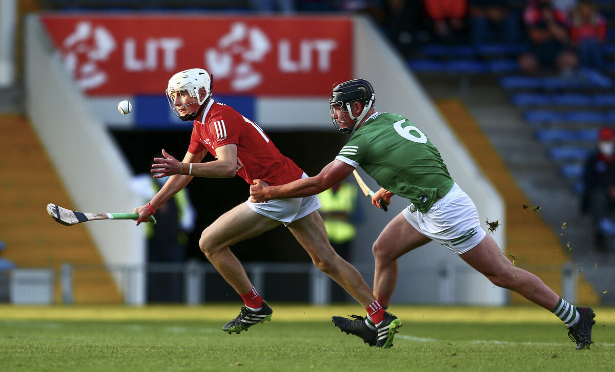Cork's Jack Leahy in action against Cian Scully of Limerick. Picture: INPHO/Ken Sutton Cork's Jack Leahy in action against Cian Scully of Limerick. Picture: INPHO/Ken Sutton