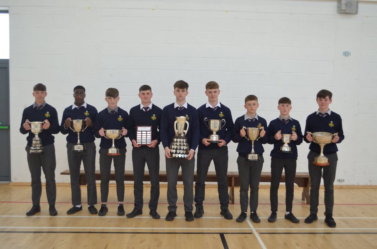 Midleton CBS hurlers with their haul of nine trophies in 2019: Timmy Wilk (U14 Rice Cup), Justin Oke (U16 Cork Colleges), Kane Walsh (U14 Br Anselm Cup), Cillian Carroll (U18 Lord Mayors Cup C), Dylan Hogan (Dr Harty Cup), Cathal Hickey (U18 Lord Mayors Cup A) Tadhg O'Leary-Hayes (U14 Cork Colleges), Patrick Walsh (U14 Tom Scannell) and Daniel Murnane (U14 Jim Langton Cup). Midleton CBS hurlers with their haul of nine trophies in 2019: Timmy Wilk (U14 Rice Cup), Justin Oke (U16 Cork Colleges), Kane Walsh (U14 Br Anselm Cup), Cillian Carroll (U18 Lord Mayors Cup C), Dylan Hogan (Dr Harty Cup), Cathal Hickey (U18 Lord Mayors Cup A) Tadhg O'Leary-Hayes (U14 Cork Colleges), Patrick Walsh (U14 Tom Scannell) and Daniel Murnane (U14 Jim Langton Cup).