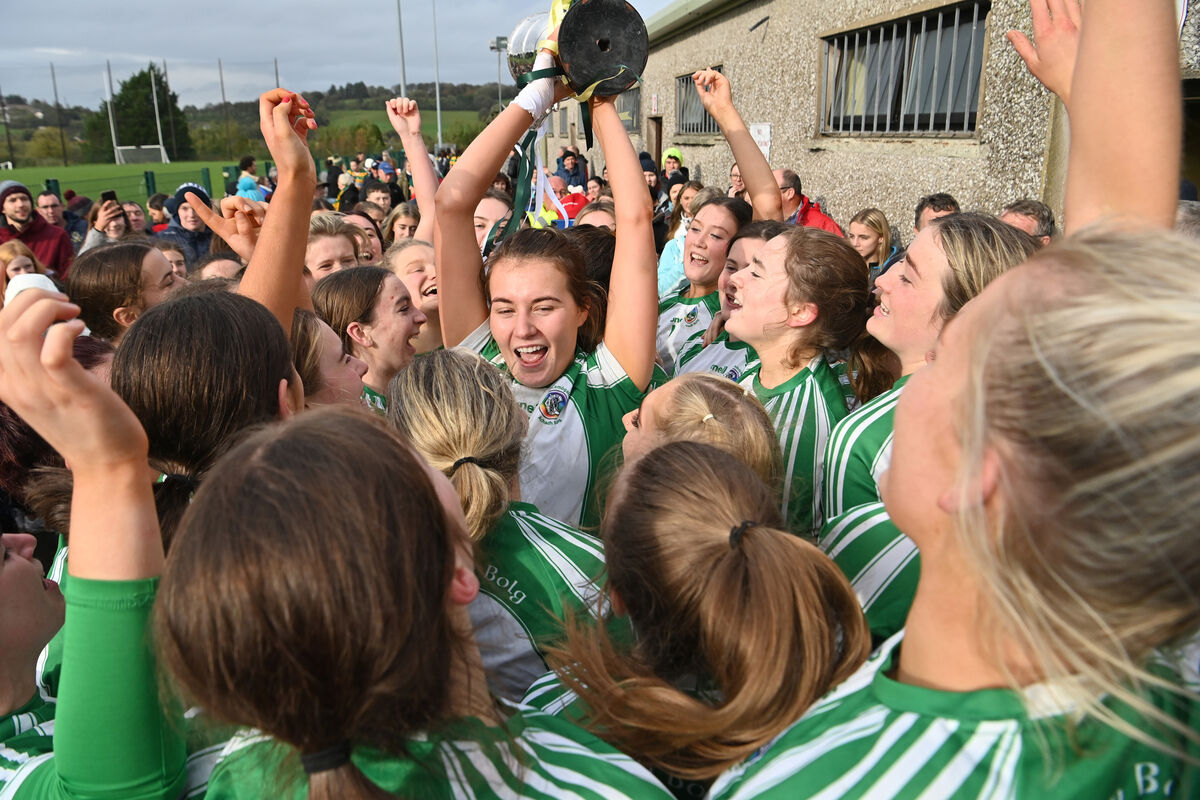 Aghabullogue captain Katie McCarthy holding the Nano Nagle Cup aloft. Picture: Dan Linehan Aghabullogue captain Katie McCarthy holding the Nano Nagle Cup aloft. Picture: Dan Linehan