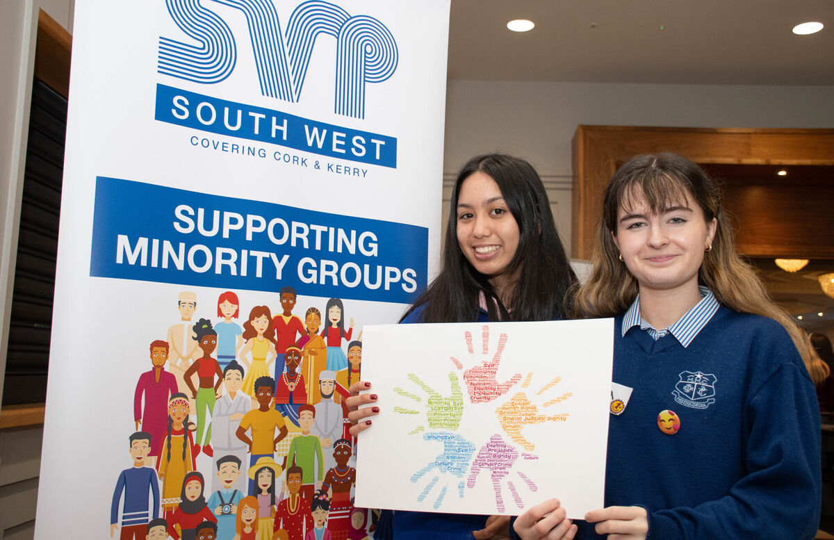 Mia Gonzalez aand Emma Forde from Mount Mercy College seen at the South West YSVP Youths Day in the Clayton Silversprings Conference Centre in Cork. Picture: Howard Crowdy Mia Gonzalez aand Emma Forde from Mount Mercy College seen at the South West YSVP Youths Day in the Clayton Silversprings Conference Centre in Cork. Picture: Howard Crowdy