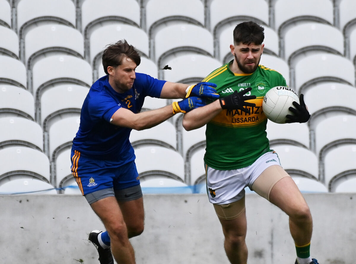 Kilmurry's Joe Ryan is tackled by St Finbarr's Mark Russell during the Premier JFC final at Páirc Uí Chaoimh. Picture: Eddie O'Hare Kilmurry's Joe Ryan is tackled by St Finbarr's Mark Russell during the Premier JFC final at Páirc Uí Chaoimh. Picture: Eddie O'Hare