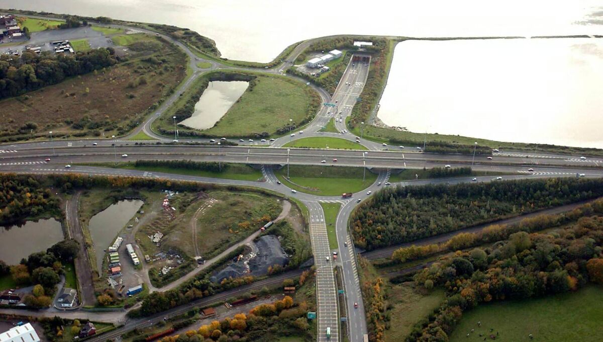 The Dunkettle Interchange prior to the upgrade works. The Dunkettle Interchange prior to the upgrade works.