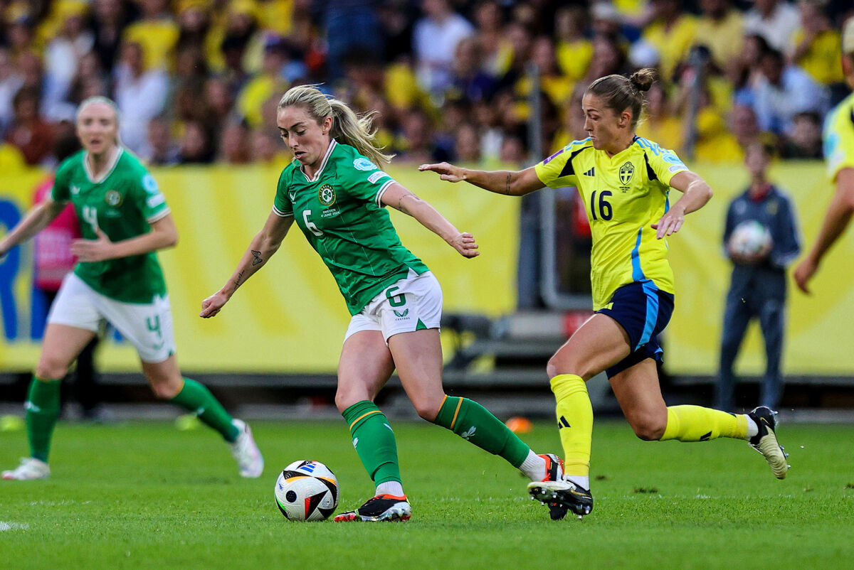 Ireland's Megan Connolly and Sweden's Filippa Angeldal Ireland's Megan Connolly and Sweden's Filippa Angeldal