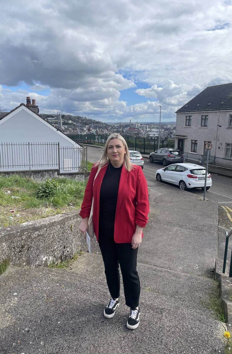 Sinn Féin councillor Michelle Gould at Boyce’s Street. Sinn Féin councillor Michelle Gould at Boyce’s Street.