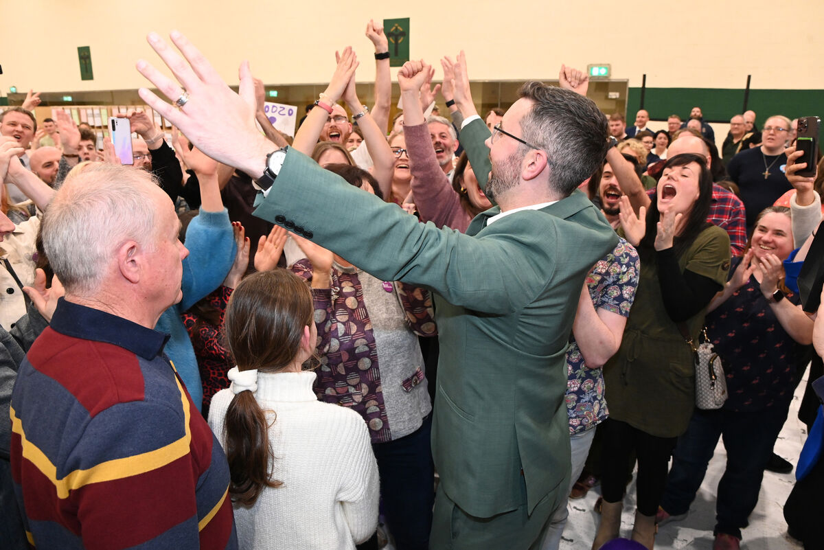Padraig Rice, Soc Dems on his election in Cork South Central at the count centre in Nemo Rangers. Picture: Eddie O'Hare Padraig Rice, Soc Dems on his election in Cork South Central at the count centre in Nemo Rangers. Picture: Eddie O'Hare