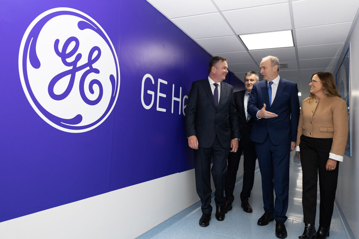 Kevin O’Neill, President & CEO, GE HealthCare’s Pharmaceutical Diagnostics, Eugene Barrett, Managing Director, GE HealthCare Ireland, Lorraine Marah, HR Director, GE HealthCare and An Taoiseach Micheál Martin at the turning of the sod at GE HealthCare in Carrigtohill. Photo: Darragh Kane Kevin O’Neill, President & CEO, GE HealthCare’s Pharmaceutical Diagnostics, Eugene Barrett, Managing Director, GE HealthCare Ireland, Lorraine Marah, HR Director, GE HealthCare and An Taoiseach Micheál Martin at the turning of the sod at GE HealthCare in Carrigtohill. Photo: Darragh Kane
