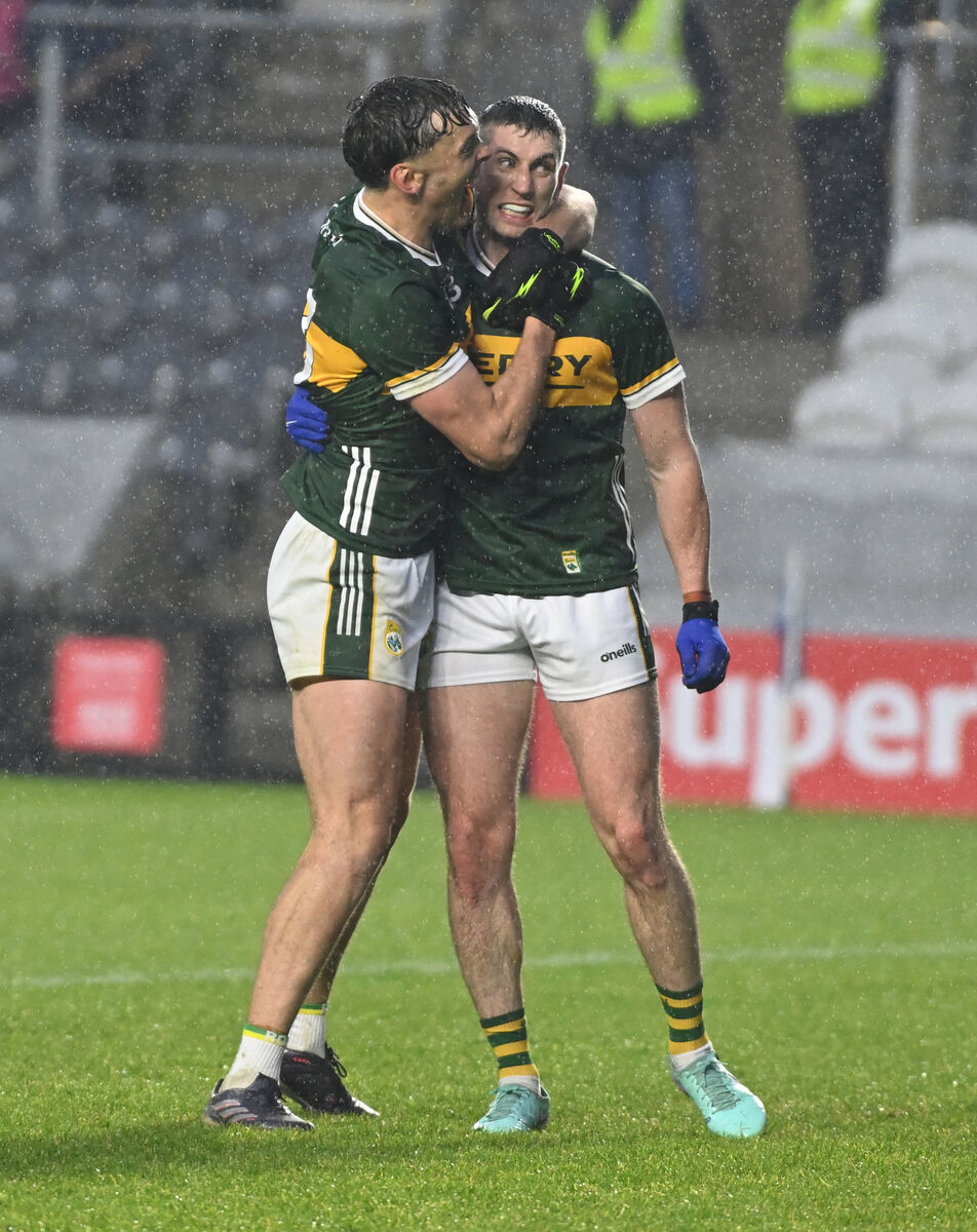 Kerry's David Clifford and Paul Geaney celebrate. Picture: Eddie O'Hare Kerry's David Clifford and Paul Geaney celebrate. Picture: Eddie O'Hare
