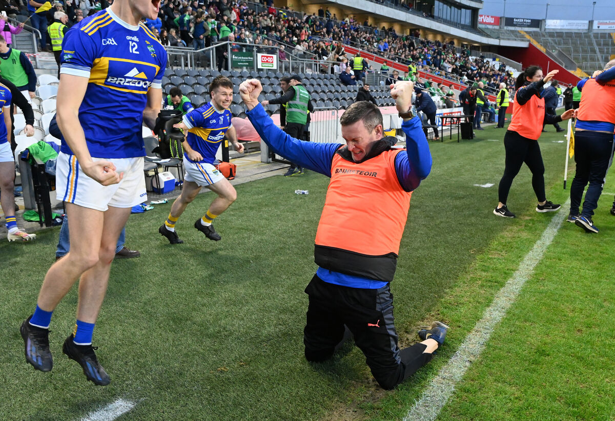 Kilshannig's manager Denis Reen celebrates after defeating Aghabullogue in the 2024 McCarthy Insurance Group Premier IFC final replay. Picture: Eddie O'Hare Kilshannig's manager Denis Reen celebrates after defeating Aghabullogue in the 2024 McCarthy Insurance Group Premier IFC final replay. Picture: Eddie O'Hare
