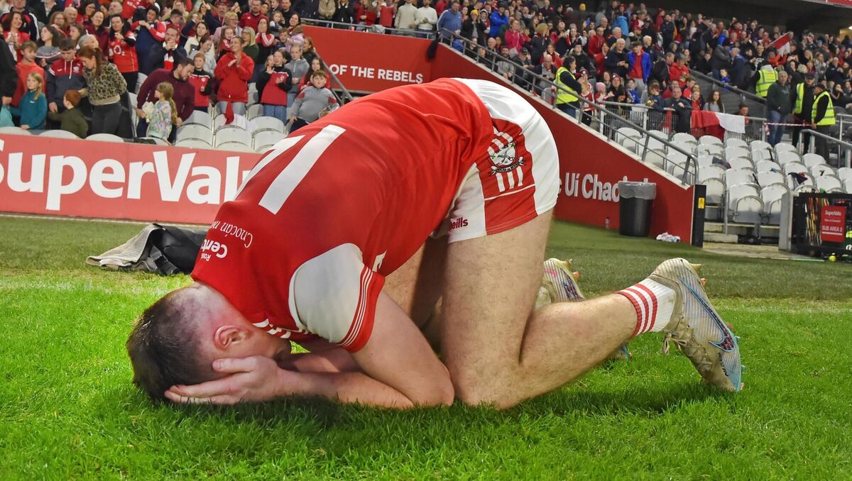 Watergrasshill captain Sean Desmond drops to his knees after defeating Carrigaline in last year's Co-op SuperStores Cork Premier IHC final at SuperValu Páirc Uí Chaoimh. Picture: Eddie O'Hare Watergrasshill captain Sean Desmond drops to his knees after defeating Carrigaline in last year's Co-op SuperStores Cork Premier IHC final at SuperValu Páirc Uí Chaoimh. Picture: Eddie O'Hare