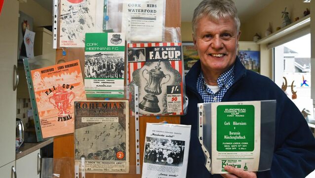 <p>Frank Riordan at home with a selection of his match programmes. Picture: Eddie O'Hare</p> <p>Frank Riordan at home with a selection of his match programmes. Picture: Eddie O'Hare</p>