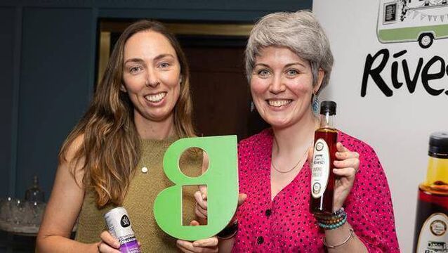 <p>Aisling McGann, chief operating officer at drinks company Sisú, and Shannon Forrest, co-founder of Rivesci, at the Guaranteed Irish Food & Drink Forum 2025. Picture: Darragh Kane.</p> <p>Aisling McGann, chief operating officer at drinks company Sisú, and Shannon Forrest, co-founder of Rivesci, at the Guaranteed Irish Food & Drink Forum 2025. Picture: Darragh Kane.</p>